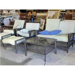 Faux wicker rattan 6pc patio set