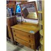 Image 1 : Oak 3 drawer dresser with mirror