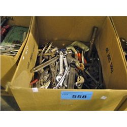 One box of assorted hand tools; screw drivers, wrenchs, etc