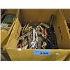 Image 1 : One box of assorted hand tools; screw drivers, wrenchs, etc