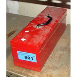 Red toolbox of assorted sockets and rachets