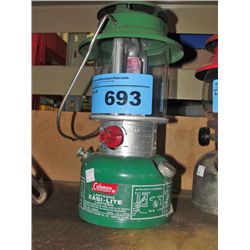 Green coleman camping lantern