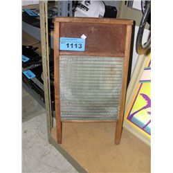 Vintage metal and glass wash board