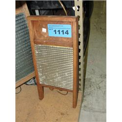 Vintage wood and metal washboard