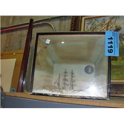 Early 1900s historic ice bound sailing ship 3D model display