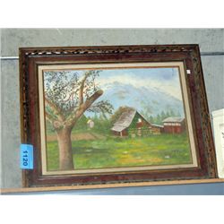 Framed original oil on canvas painting signed Kay