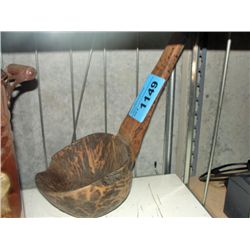 Hand crafted wood carved large ladel