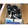 Image 1 : One pair of CCM #55 intruder hockey skates with pair of Easton gloves