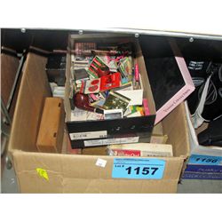 Box of assorted collectable cigar boxees, match boxes, misc items