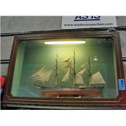 Lighted model sailing ship display