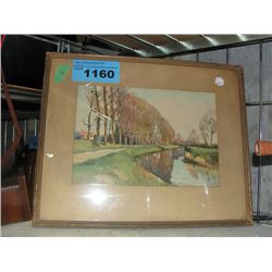 Framed original water color painting signed marc