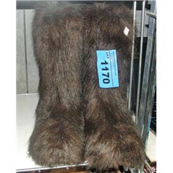 Pair of faux fur covered rubber boots