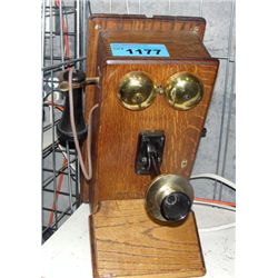 EArly 1900s oak cased telephone