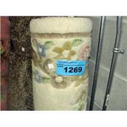 White wool with floral pattern area rug