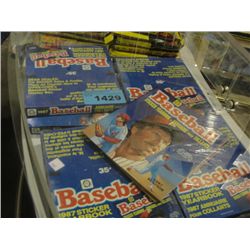 Lot of 9 35cent baseball sticker yearbook collections  - blue boxes