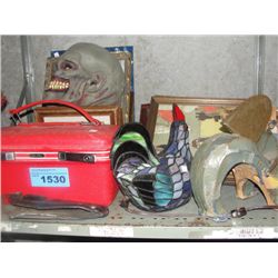 Shelf lot of vintage collectables misc and decorative household items