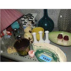 Shelf lot of vintage collectables misc and decorative household items