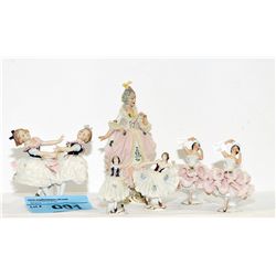 Lot of 6 Dresden porcelain figurines
