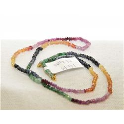 Multi colored semi precious stone necklace with
