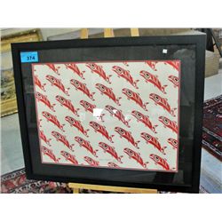 Framed original west coast native art print titled