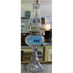Early 1900s pressed glass oil lamp