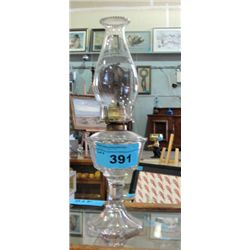Early 1900s pressed glass oil lamp