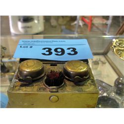Brass portable inkwell set
