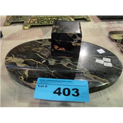 Marble inkwell desk set