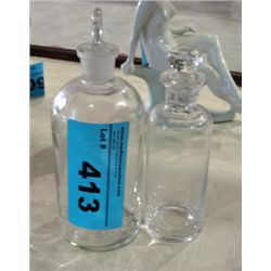 2 turn of the last century glass medicine bottles