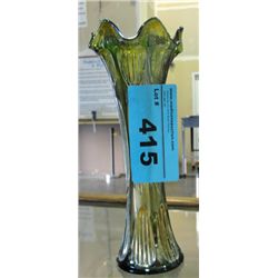 Fluted carnival glass vase