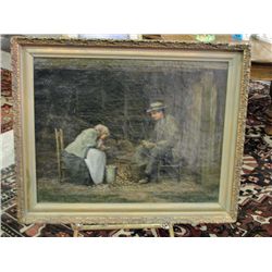 Framed original oil on canvas painting signed by