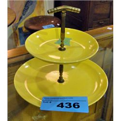 California modern 2 tier yellow snack dish
