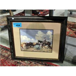 Framed cowboy print