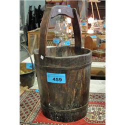 Hand crafted wooden well bucket