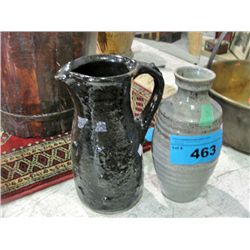 Art pottery vase and art pottery pitcher