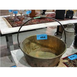 Heavy copper and brass handled pot