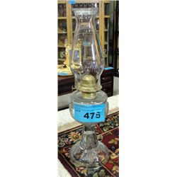 Early 1900s pressed glass oil lamp