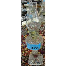 Early 1900s pressed glass oil lamp