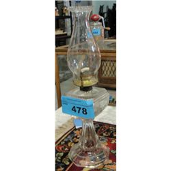 Early 1900s pressed glass oil lamp
