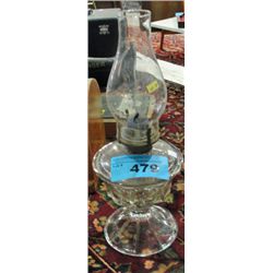 Early 1900s pressed glass oil lamp