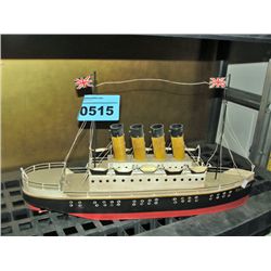 Metal crafted titanic model ship