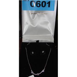 Sterling silver and cut crystal necklace and