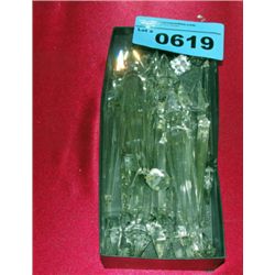 Box of chandalier crystals