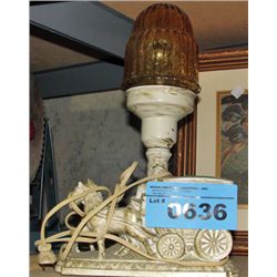 Cast metal stage coach lamp