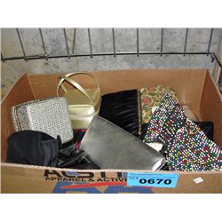 Box of assorted ladies hand bags and purses