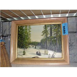 Framed original oil on board painting