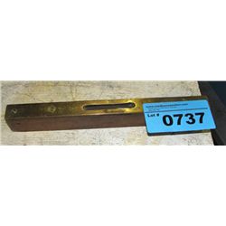 Early 1900s wood and brass level