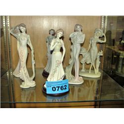 Collection of 6 porcelain lady figurines