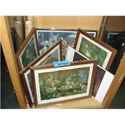 Collection of framed whismical animal prints