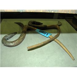Hand crafted wooden farmers cutting tool